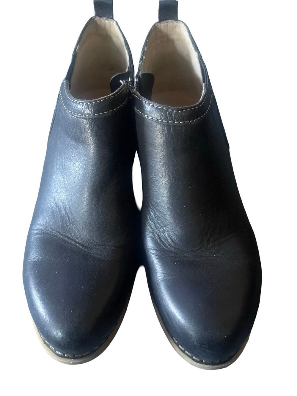 Dansko Womens Black Leather Block Heel Harlene Ankle Booties Shoes Size 37
